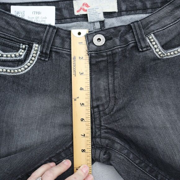 Farlow Jeans Pants Womens 9 Black Denim Flat Front Bootcut Pockets Jeans - Picture 5 of 16